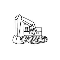 Dessin à colorier: Excavatrice (Transport) #187917 - Coloriages à Imprimer Gratuits