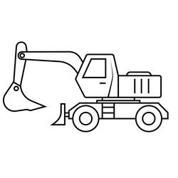 Dessin à colorier: Excavatrice (Transport) #187921 - Coloriages à Imprimer Gratuits