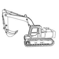 Dessin à colorier: Excavatrice (Transport) #187922 - Coloriages à Imprimer Gratuits