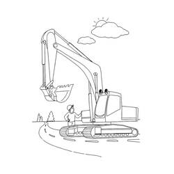 Dessin à colorier: Excavatrice (Transport) #187930 - Coloriages à Imprimer Gratuits