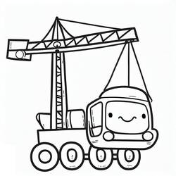 Dessin à colorier: Grue (Transport) #187858 - Coloriages à Imprimer Gratuits