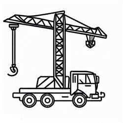 Dessin à colorier: Grue (Transport) #187862 - Coloriages à Imprimer Gratuits