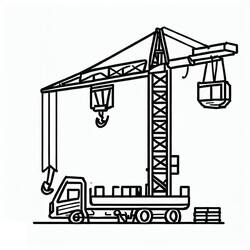 Dessin à colorier: Grue (Transport) #187863 - Coloriages à Imprimer Gratuits