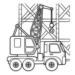 Dessin à colorier: Grue (Transport) #187876 - Coloriages à Imprimer Gratuits