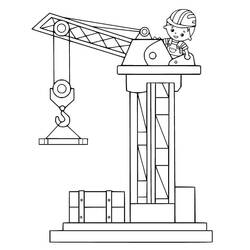 Dessin à colorier: Grue (Transport) #187885 - Coloriages à Imprimer Gratuits