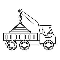 Dessin à colorier: Grue (Transport) #187886 - Coloriages à Imprimer Gratuits