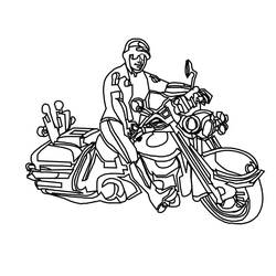 Dessin à colorier: Harley-Davidson (Transport) #210552 - Coloriages à Imprimer Gratuits