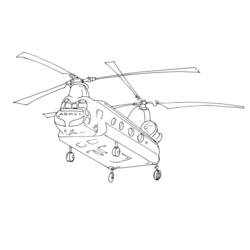 Dessin à colorier: Helicoptère (Transport) #136055 - Coloriages à imprimer