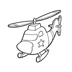 Dessin à colorier: Helicoptère (Transport) #136063 - Coloriages à imprimer