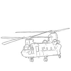Dessin à colorier: Helicoptère (Transport) #136083 - Coloriages à imprimer
