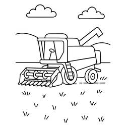 Coloriage Moissonneuse Batteuse (Transport) #221894 à imprimer et colorier