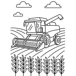 Coloriage Moissonneuse Batteuse (Transport) #221897 à imprimer et colorier