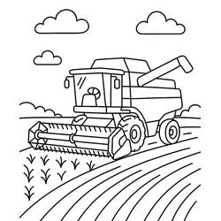 Coloriage Moissonneuse Batteuse (Transport) #221898 à imprimer et colorier