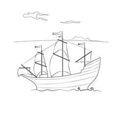 Dessin à colorier: Navire et Bateau (Transport) #171575 - Coloriages à Imprimer Gratuits