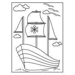 Dessin à colorier: Navire et Bateau (Transport) #171583 - Coloriages à Imprimer Gratuits