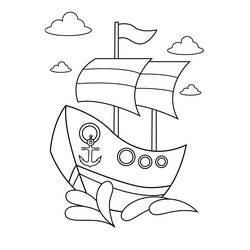 Dessin à colorier: Navire et Bateau (Transport) #171585 - Coloriages à Imprimer Gratuits
