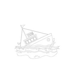 Dessin à colorier: Navire et Bateau (Transport) #171588 - Coloriages à Imprimer Gratuits