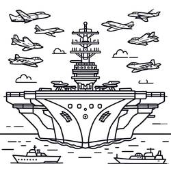 Coloriage Porte Avion (Transport) #206157 à imprimer et colorier