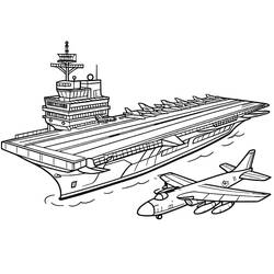 Coloriage Porte Avion (Transport) #206158 à imprimer et colorier