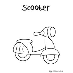 Dessin à colorier: Scooter (Transport) #139543 - Coloriages à imprimer