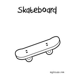 Dessin à colorier: Skateboard / Planche à roulette (Transport) #139326 - Coloriages à Imprimer
