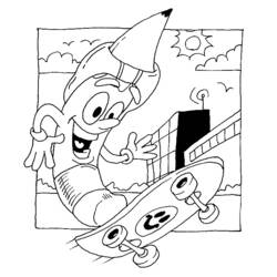 Dessin à colorier: Skateboard / Planche à roulette (Transport) #139353 - Coloriages à Imprimer Gratuits