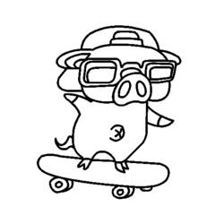 Dessin à colorier: Skateboard / Planche à roulette (Transport) #139374 - Coloriages à Imprimer Gratuits