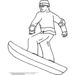 Dessin à colorier: Snowboard / Planche à neige (Transport) #143817 - Coloriages à imprimer