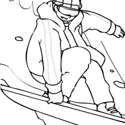 Dessin à colorier: Snowboard / Planche à neige (Transport) #143845 - Coloriages à imprimer