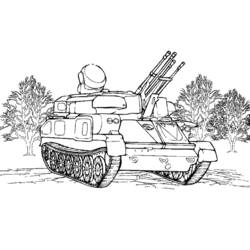 Dessin à colorier: Tank (Transport) #138044 - Coloriages à Imprimer
