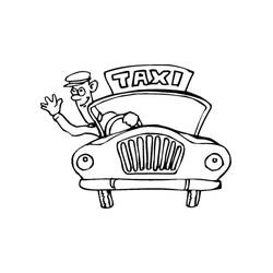 Dessin à colorier Taxi (Transport) #204445, gratuit à imprimer