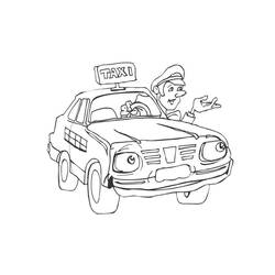 Coloriage Taxi (Transport) #204447, dessin gratuit prêt à imprimer