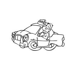 Joli coloriage Taxi (Transport) #204448, prêt à imprimer