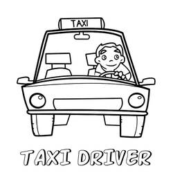 Coloriage à imprimer Taxi (Transport) #204462 pour enfants et adultes