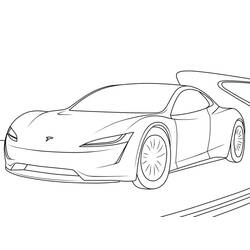 Dessin à colorier: Tesla (Transport) #207843 - Coloriages à Imprimer Gratuits
