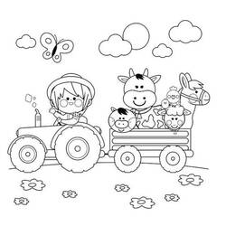 Dessin à colorier: Tracteur (Transport) #172583 - Coloriages à Imprimer Gratuits