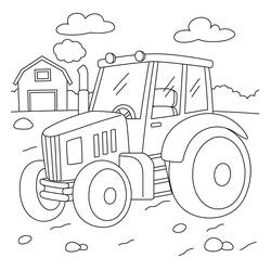 Coloriage Tracteur (Transport) #172596 à imprimer et colorier