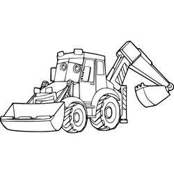 Dessin à colorier: Tractopelle (Transport) #209337 - Coloriages à Imprimer Gratuits