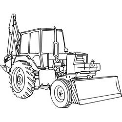 Dessin à colorier: Tractopelle (Transport) #209338 - Coloriages à Imprimer Gratuits