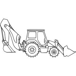 Dessin à colorier: Tractopelle (Transport) #209340 - Coloriages à Imprimer Gratuits