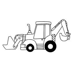 Dessin à colorier: Tractopelle (Transport) #209344 - Coloriages à Imprimer Gratuits