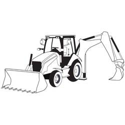 Dessin à colorier: Tractopelle (Transport) #209345 - Coloriages à Imprimer Gratuits