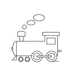 Dessin à colorier: Train / Locomotive (Transport) #135029 - Coloriages à imprimer
