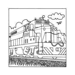 Dessin à colorier: Train / Locomotive (Transport) #135043 - Coloriages à imprimer