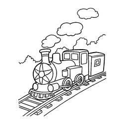 Dessin à colorier: Train / Locomotive (Transport) #135047 - Coloriages à Imprimer