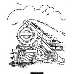 Dessin à colorier: Train / Locomotive (Transport) #135051 - Coloriages à Imprimer Gratuits