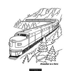Dessin à colorier: Train / Locomotive (Transport) #135052 - Coloriages à Imprimer