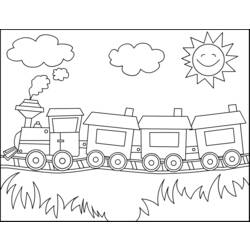 Dessin à colorier: Train / Locomotive (Transport) #135056 - Coloriages à Imprimer