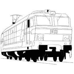 Dessin à colorier: Train / Locomotive (Transport) #135096 - Coloriages à imprimer