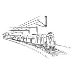 Dessin à colorier: Train / Locomotive (Transport) #135108 - Coloriages à Imprimer Gratuits